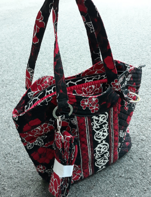 Red/black/white tote